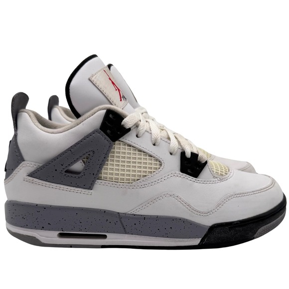 Air Jordan 4 Shoes Sneakers Retro GS Boys Size 6.5Y White Cement Grey 408452-103 - Picture 6 of 14